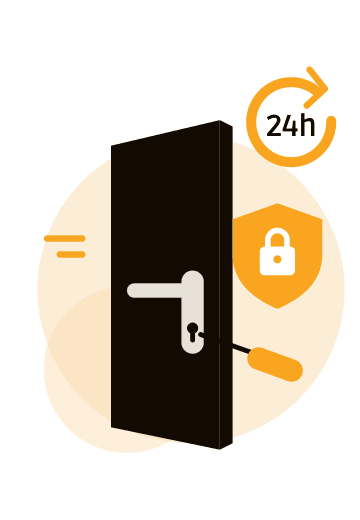 24-hour locksmith door illustration