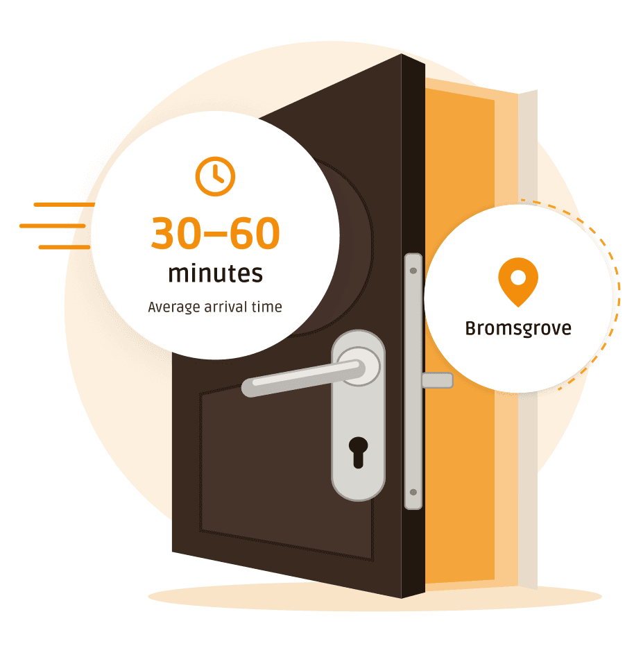 Bromsgrove emergency locksmith door illustration